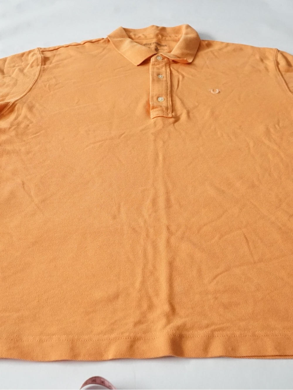 True Religion Men's Orange Pique Cotton Polo Shirt Big & Tall Size 3XL